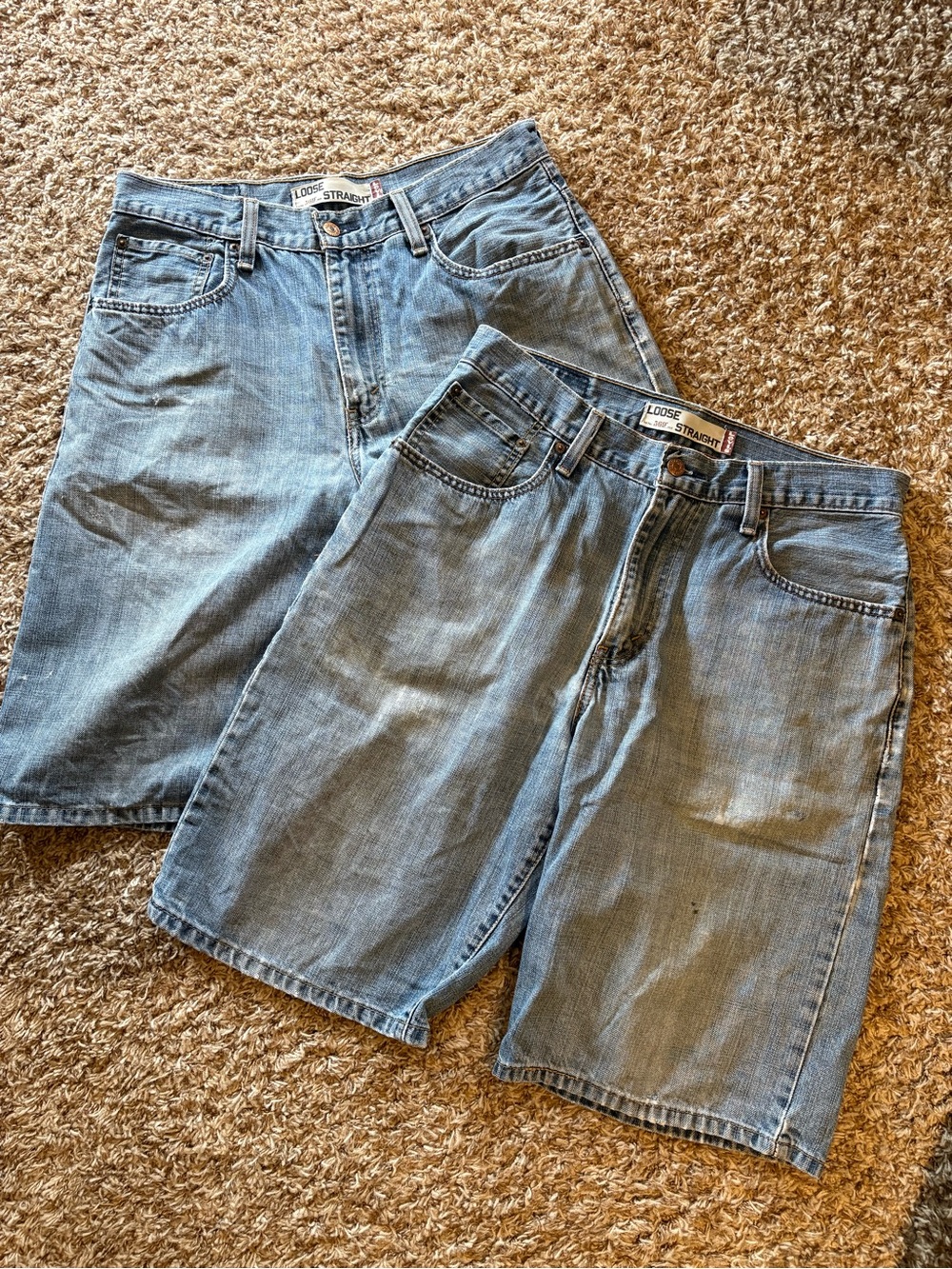 Levi’s Loose Straight Vintage Light Blue Denim Shorts (2 Pair)